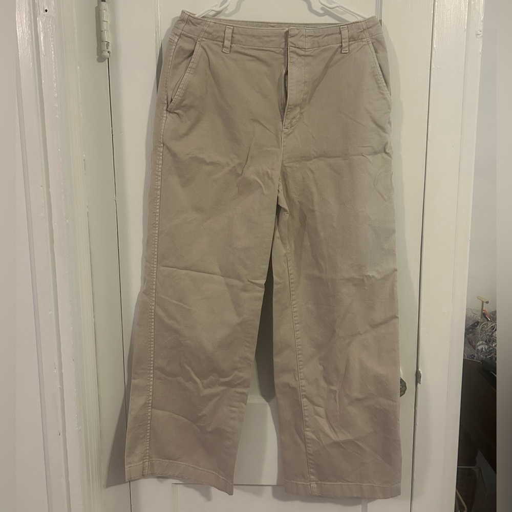 GAP Loose Khaki Wide Leg Pants Neutral Beige